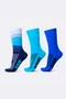 Kit 3 Meias de Corrida HUPI Blue Flow