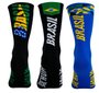 Kit 3 Pares Meia HUPI Brasil - Preto 5.0, Preto 1.0 e Azul 4.0
