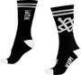 Kit 3 Pares Meia HUPI Cano Longo Crew Preto e Branco