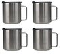 Kit 4 Canecas Térmica Pullo Mug 500ML Inox