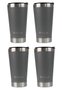 Kit 4 Copos Térmico Pullo Kippis 480ML Cinza