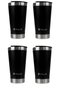 Kit 4 Copos Térmico Pullo Kippis 480ML Preto