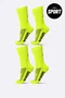 Kit 4 Pares de Meias Sport HUPI Amarelo Neon