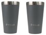 Kit com 2 Copos Térmicos Pullo Fun 480ML Cinza