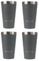 Kit com 4 Copos Térmicos Pullo Fun 480ML Cinza