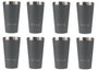 Kit com 8 Copos Térmicos Pullo Fun 480ML Cinza