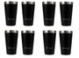 Kit com 8 Copos Térmicos Pullo Fun 480ML Preto