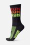 Kit Corrida HUPI Meia Cano Médio 36-42 e Testeira Run Run Run Preto
