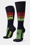 Kit Corrida HUPI Meia Longa e Viseira Run Run Run Preto