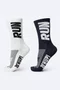 Kit de 2 Meias HUPI Run Branco e Preto