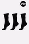 Kit HUPI 3 Pares de Meia Sport Preto Liso