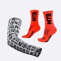 Kit Manguito HUPI Run Branco e Meia HUPI MTB 2 Laranja Neon