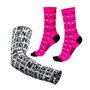 Kit Manguito HUPI Run Branco e Meia HUPI Rosa Love Bike