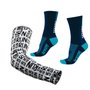 Kit Manguito HUPI Run Branco e Meia HUPI Siena Azul Marinho