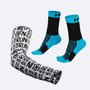 Kit Manguito HUPI Run Branco e Meia HUPI Ultra Azul