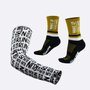 Kit Manguito HUPI Run Branco e Meia HUPI Wake Up Dourado/Preto
