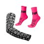 Kit Manguito Preto e Meia 21K Rosa - LT para pés menores 34-38