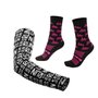 Kit Manguito Preto e Meia Bike Rosa - LT para pés menores 34-38