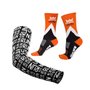Kit Manguito HUPI Run Preto e Meia HUPI Queen Of Mountain - LT para pés menores 34-38
