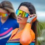 Kit Óculos de Sol HUPI Vapor Preto e Amarelo com 2 Lentes extras