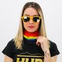 Kit pedal Óculos de Sol HUPI Brile Armação Amarela e Bandana Multicolor