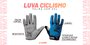 Luva Ciclismo HUPI Dedo Longo Bio Full Azul