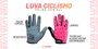 Luva Ciclismo HUPI Dedo Longo Love Bike Rosa