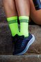 Meia Corrida HUPI 21K Split Amarelo Neon