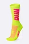 Meia de Corrida HUPI Run Amarelo Neon/Rosa