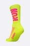 Meia de Corrida HUPI Run Amarelo Neon/Rosa