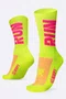 Meia de Corrida HUPI Run Amarelo Neon/Rosa