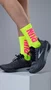 Meia de Corrida HUPI Run Amarelo Neon/Rosa
