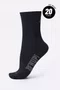 Meia HUPI Casual Cano Longo Algodão Preto - Kit 20 Pares Unissex