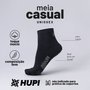 Meia HUPI Casual Cano Curto Algodão Preto