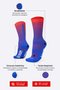 Meia HUPI Hyperline Azul/Vermelho