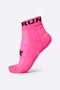 Meia Curta para Corrida HUPI Running Pro Run Rosa Neon LT