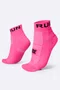 Meia Curta para Corrida HUPI Running Pro Run Rosa Neon LT