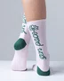 Meia HUPI Zen Pace Rosa e Verde - LT para pés menores 34-38