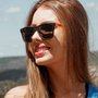 Óculos de Sol HUPI Luppa Preto/Laranja Lente Cinza - para rostos GRANDES