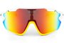 Óculos de Sol HUPI Tunder Branco e Amarelo - Lente Vermelho Espelhado