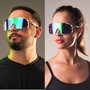 Óculos de Sol HUPI Andez Camo Preto e Cinza - Lente Verde Espelhado