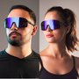 Óculos de Sol HUPI Andez Holográfico - Lente Azul Espelhado