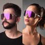 Óculos de Sol HUPI Andez Sertões Cristal - Lente Roxo Espelhado 