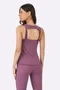 Regata Alto Giro Costas Elástico Personalizado Feminina Roxo Malva