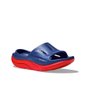 Chinelo Sandália Hoka Recovery Slide 3 Azul e Vermelho