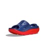 Chinelo Sandália Hoka Recovery Slide 3 Azul e Vermelho