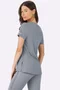 T-Shirt Alto Giro Básica Refletivos Feminina Cinza Sky
