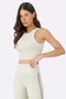 Top Alto Giro Com Abertura nas Costas Feminino Amarelo Creme