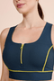 Top Zip Filete Active Azul Marinho