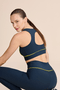Top Zip Filete Active Azul Marinho